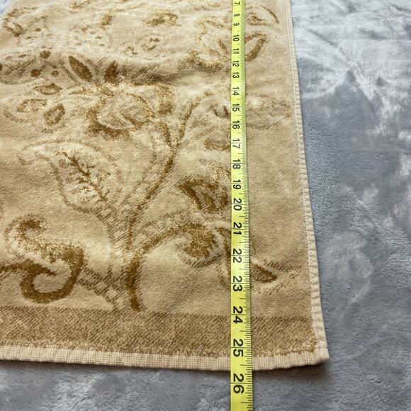 Wellesley Manor Towel 5 Pc Set 2 Hand 3 Fingertip Beige Paisley Floral Brazil - Picture 7 of 7